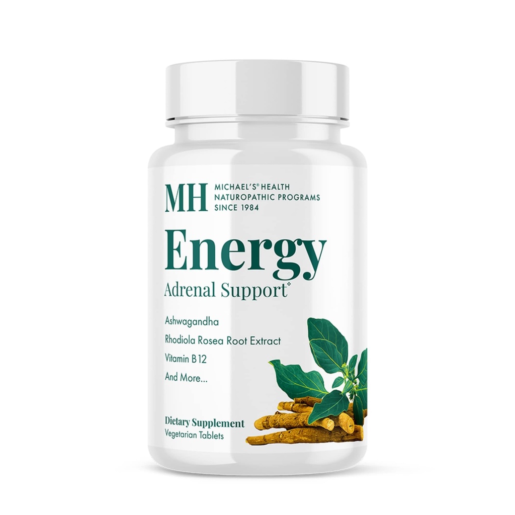 Michael's Health Naturopathic Programs Energy Adrenal Support - 60 Vegetarian Tablets - Nutrients for Adrenal Support - Kosher - 20 Servings