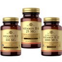 SOLGAR Vitamin B Bundle: B6 25 mg, 100 Tablets + Sublingual B12 1000 mcg Nuggets, 250 Count + B2 (Riboflavin) 100mg, 100 Vegetable Capsules