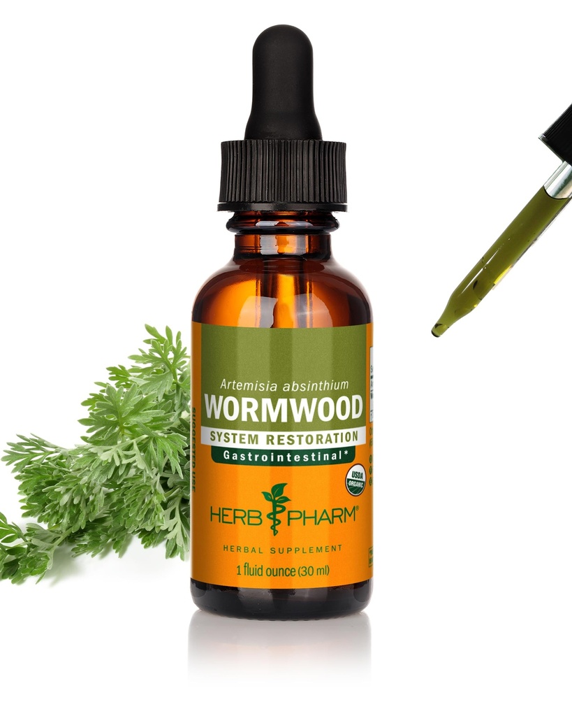 Βότανο Pharm Certified Organic Wormwood Liquid Extract for Digestive System Support - 1 Ουγγιά