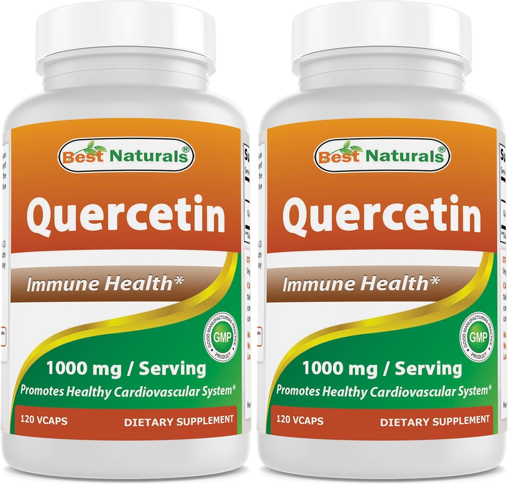 Best Naturals Quercetin 1000 mg/Serving 120 Veggie Capsules (120 Count (Pack of 2))