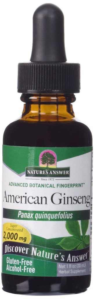 Nature's Answer Alcohol-Free Ginseng American Root, 1-Fluid Ounce