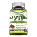 Pure Naturals Grapeseed Extract - 100mg Grape Seed Veggie Capsules Rich in Resveratrol - Easier to Swallow 120 Capsules- Standardized to Contain Polyphenols*- Supports Immune Health*, Anti-Aging*