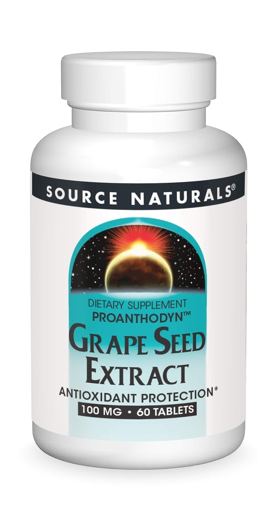 Source Naturals Grape Seed Extract, 100 mg - 60 Tablets | Proanthodyn | Antioxidant Protection | Supports Healthy Aging Brain*