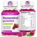 High Purity Resveratrol Gummies, 98% Trans-Resveratrol with Quercetin, Coq 10, Vitamin C, Reservatrol Supplement for Antioxidant, Anti-Aging, 120 Gummies