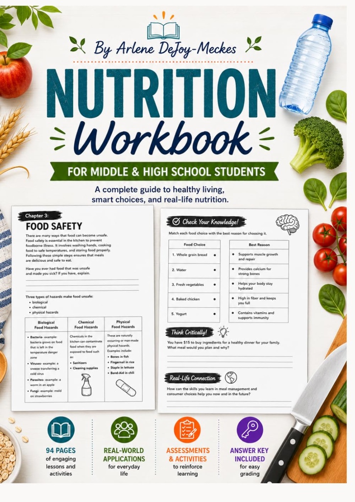 Nutrition Workbook for Teens: Healthy Eating, Food Groups, Nutrients, Meal Planning, Consumer Choices, Activities, Assessments & Answer Key
