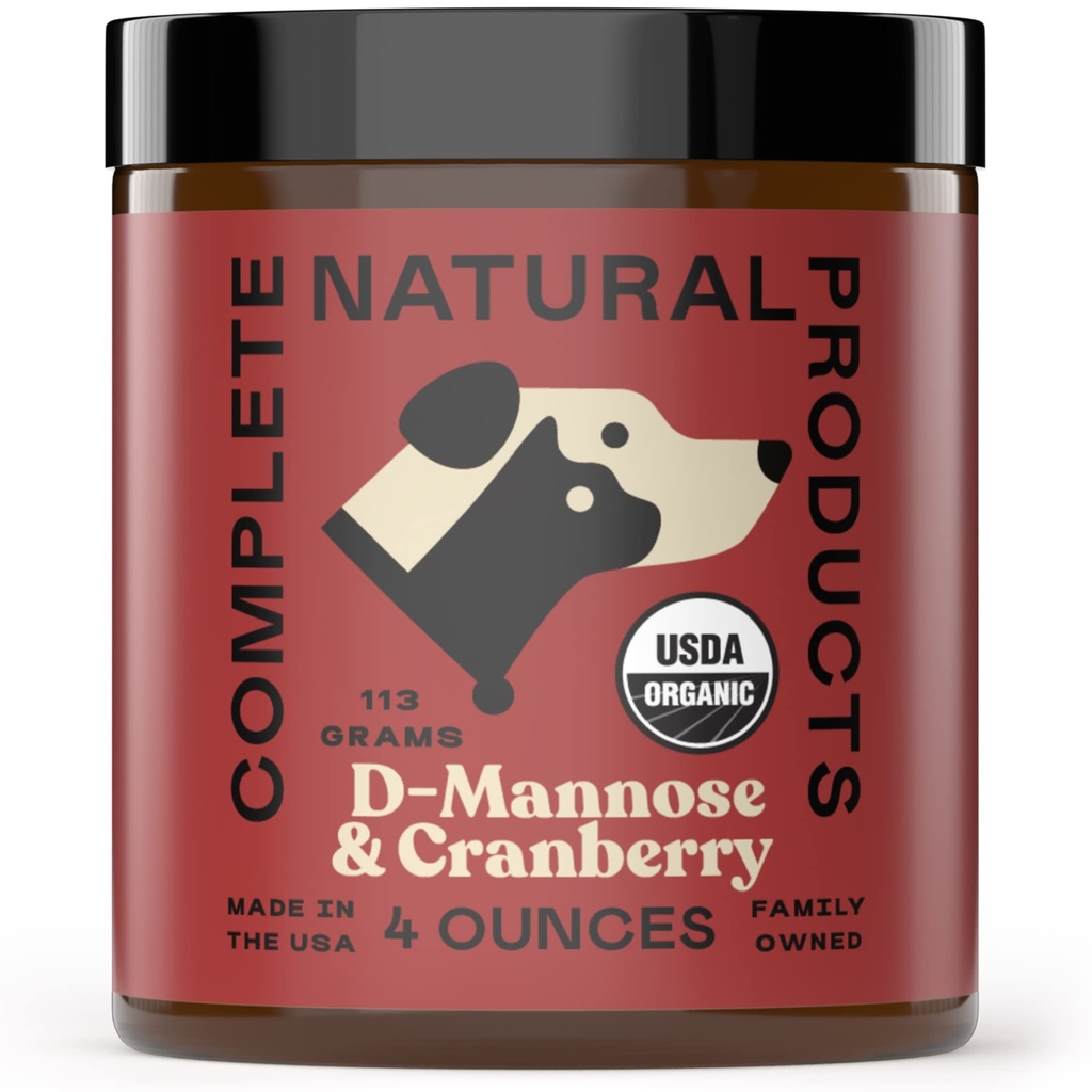 Organic D-Mannose & Cranberry Powder for Pets - 4oz - Pure D-Mannose & Cranberry by Complete Natural Products