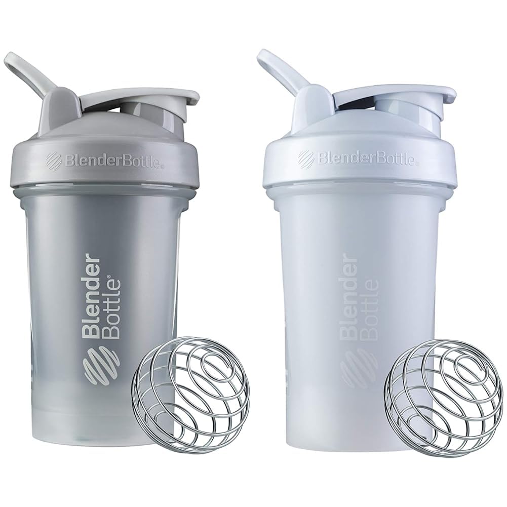 BlenderBottle Classic V2 Shaker Bottle, 20 oz, Pebble Grey, Stainless Steel - Protein Shakes and Pre Workout