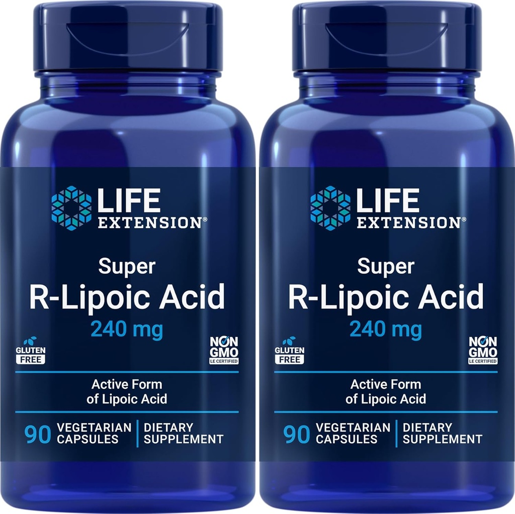 Επέκταση ζωής Super R-Lipoic Acid 240mg, 90 Veg Κάψουλες (πακέτο του 2)