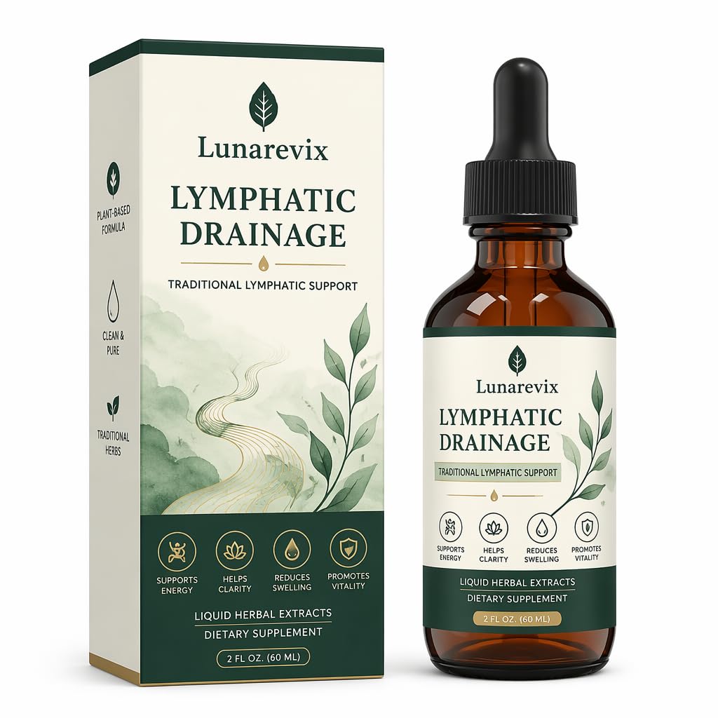 Lymphatic Drainage Drops – Relieve Bloating & Stubborn Puffiness | Lymph Node Detox for Fluid Retention Support | Formulated with Cleavers, Red Clover, Stillingia Root,2 Fl Oz