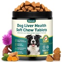 150 Chews Milk Thistle for Dogs Advanced Milk Thistle Supplement for Dogs with Curcumin Choline Fish Oil Prebiotics Healthy Liver Skin Coat Immune Boost Fit Large Small Medium Breed Chicken Flavor