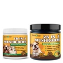 Turkey Tail Mushroom Powder for Dogs & Cats Lumps & Bumps, with MSM for Hip Joint, Crunchy & Creamy Mushroom Chews for Dogs Hip & Joint Health, Gut, Skin