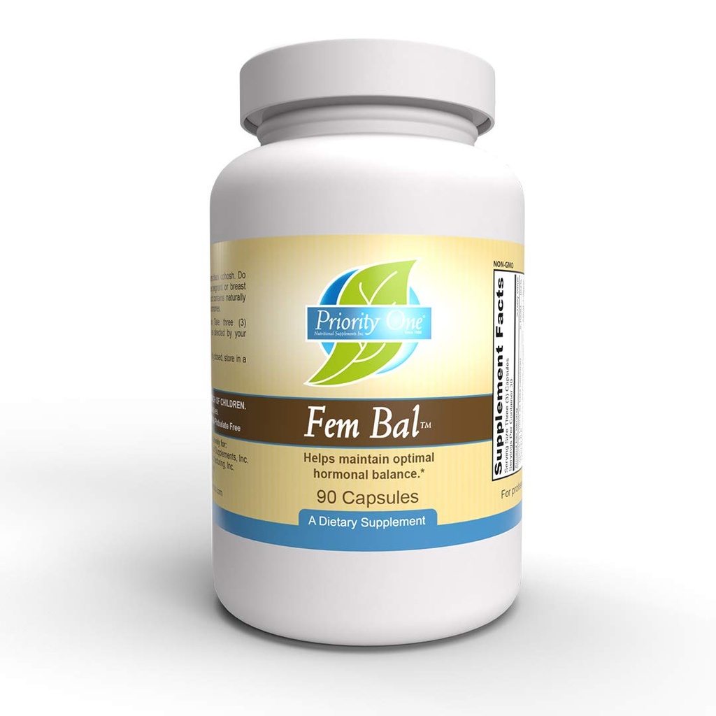 Priority One Vitamins Fem-Bal 90 Capsules - Hormone Balance Support for Women*