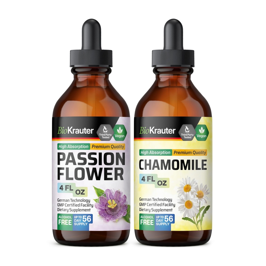 Passionflower Tincture 4 Fl. Oz. & Chamomile Tincture 4 Fl. Oz.