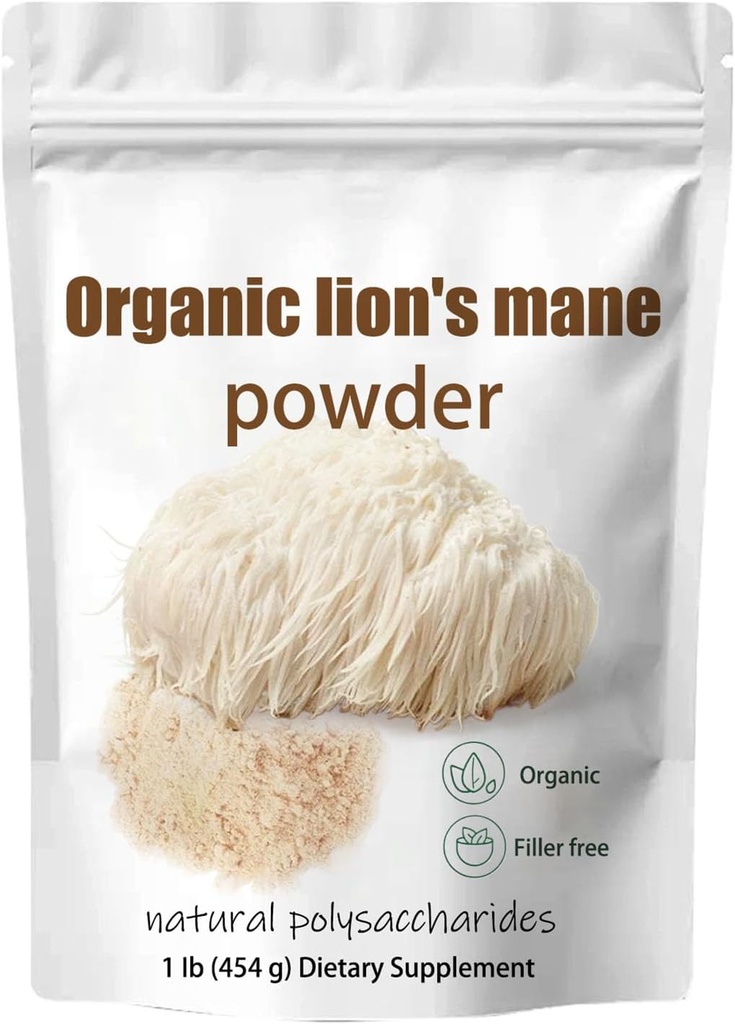 Βιολογικό Mane Mushroom Mushroom σκόνη - λιοντάρια Mane Mushroom συμπλήρωμα σκόνης