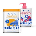 Native Pet Organic Pumpkin for Dogs (60 Scoops) & Salmon Oil for Dogs & Cats (8 Oz) - All-Natural, Organic Fiber Pumpkin Powder & Pure Omega-3 Fish Oil Supplement for Overall Health