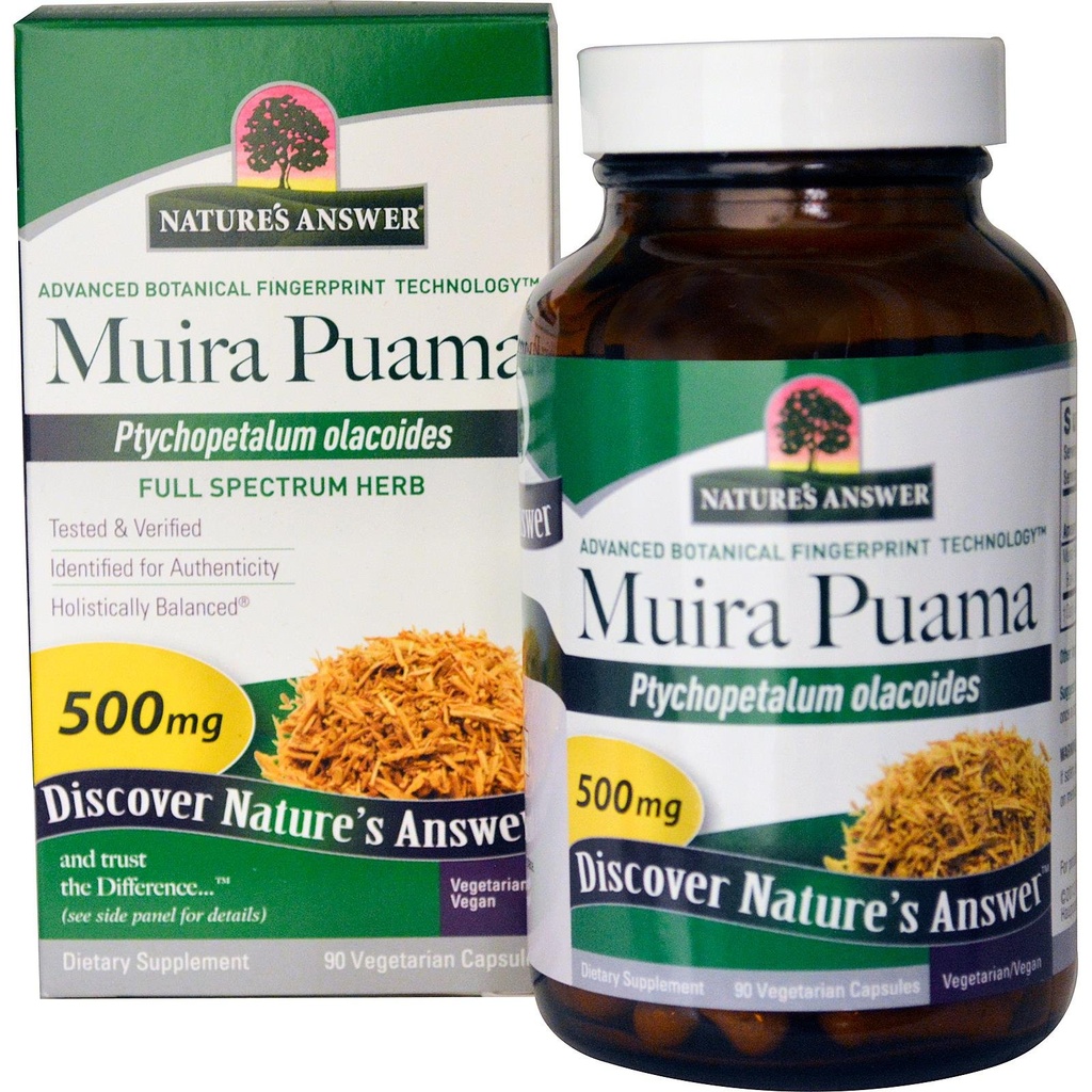 Nature's Answer, Muira Puama, 500 mg, 90 Vegetarian Capsules