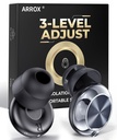 ARROX Adjustable Ear Plugs for Sleeping, 3 Noise Relief Modes (13-45 dB), Double-Layer Ultra-Soft Silicone Earplugs, Reusable Ear Plugs for Concerts, Deep Focus, Side Sleepers & Travel, 4 Size Eartip