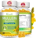 Mullein Gummies, Mullein Leaf Extract με Bromelain, Quercetin, Pine Bark Support Lung Cleanse για υγιή αναπνοή, 120ct
