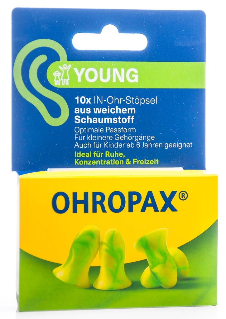 OHROPAX Mini Soft Earplugs, Anatomically Shaped in-Ear Plugs, for The Small Ear Canal and for Children, Made of Foam, for Relaxing, Sleeping and Listening to Music, Pack of 10 (17296)