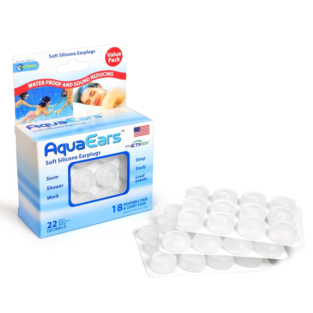 Aqua Ears® Soft Moldable Earplugs, 18 Pairs