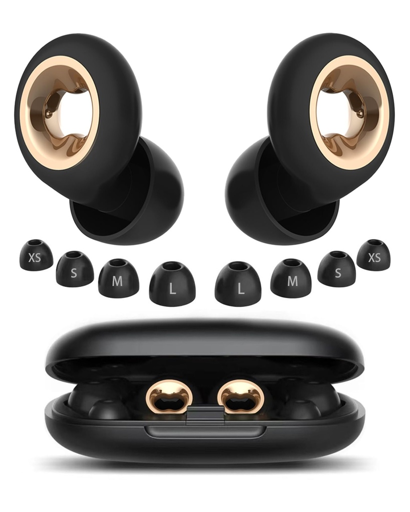 Ear Plugs Noise Cancelling for Sleeping: 45dB Earplugs with 8 Eartips & Ultra-Soft Silicone - Reusable Earbuds for Concerts, Travel, Snoring, Side Sleepers