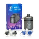 LYSIAN High Fidelity Concert Ear Plugs, 23dB, 2 Pairs with Case, Blue | Reusable soft musician earplugs for concerts, festivals & raves; 23dB noise reduction, 2 pairs with aluminum case