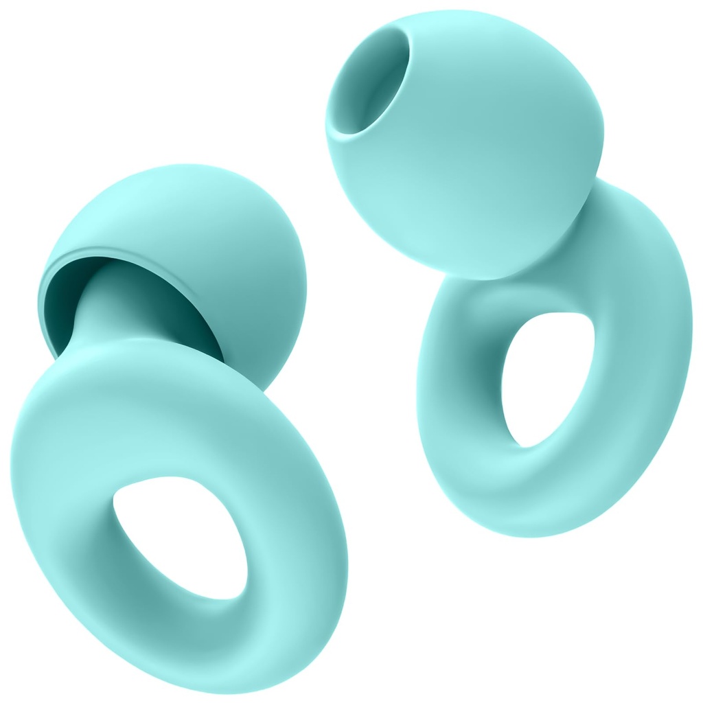 Noise Canceling Earplugs for Sleep and Concentration– New Flexible Earplugs for Better Attenuation–2 Pair Reusable –Deal for Side Sleepers &Noise Sensitive Person – 27dB Noise Cancellation–Light Green