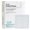 DermaRite Sterile Bordered Gauze Dressing with Adhesive Border, 4 in, 1 ct | Flexible Non-Linting Material, First-Aid, Individually Packaged
