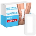 15 Pcs 4x8 Bordered Gauze Pad Aseptic Island Dressing with Adhesive Border | Non Stick Center for Injuries, Breathable Post Shower, Sterile Individually Wrapped, Bandage for Wound Care First Aid