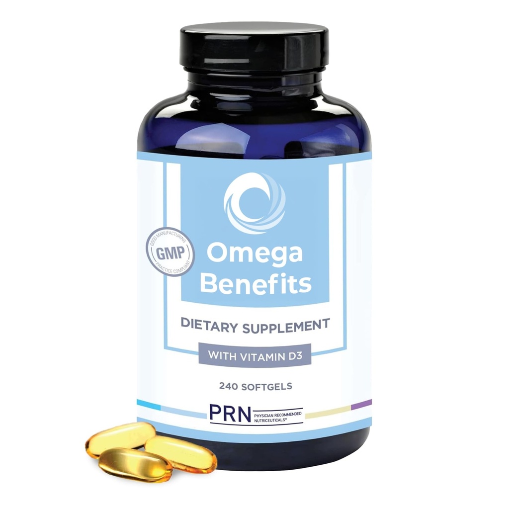 PRN DE Omega 3 Συμπλήρωμα - 240 Softgels, 60-Day Supply - rTG Ωμέγα 3 Λιπαρά Οξέα με 1680mg EPA, 560mg DHA & βιταμίνη D για το δέρμα, κοινή, Eye & Heart Health