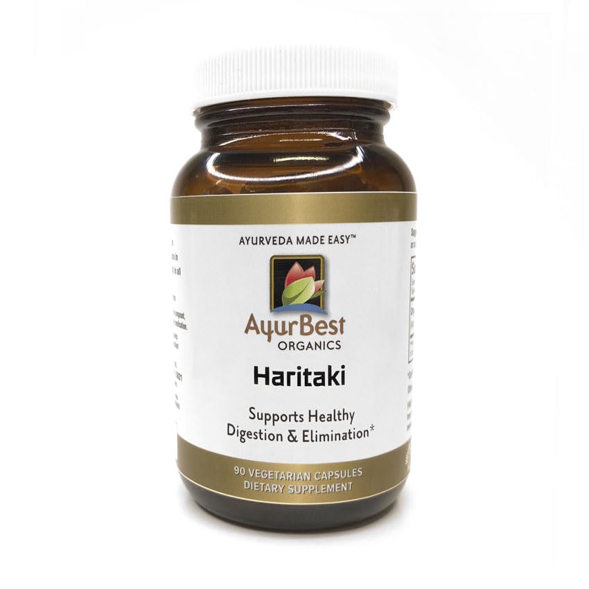 Haritaki Herbal Supplements 500mg Capsules, USDA Organic, Kosher - 90 Count