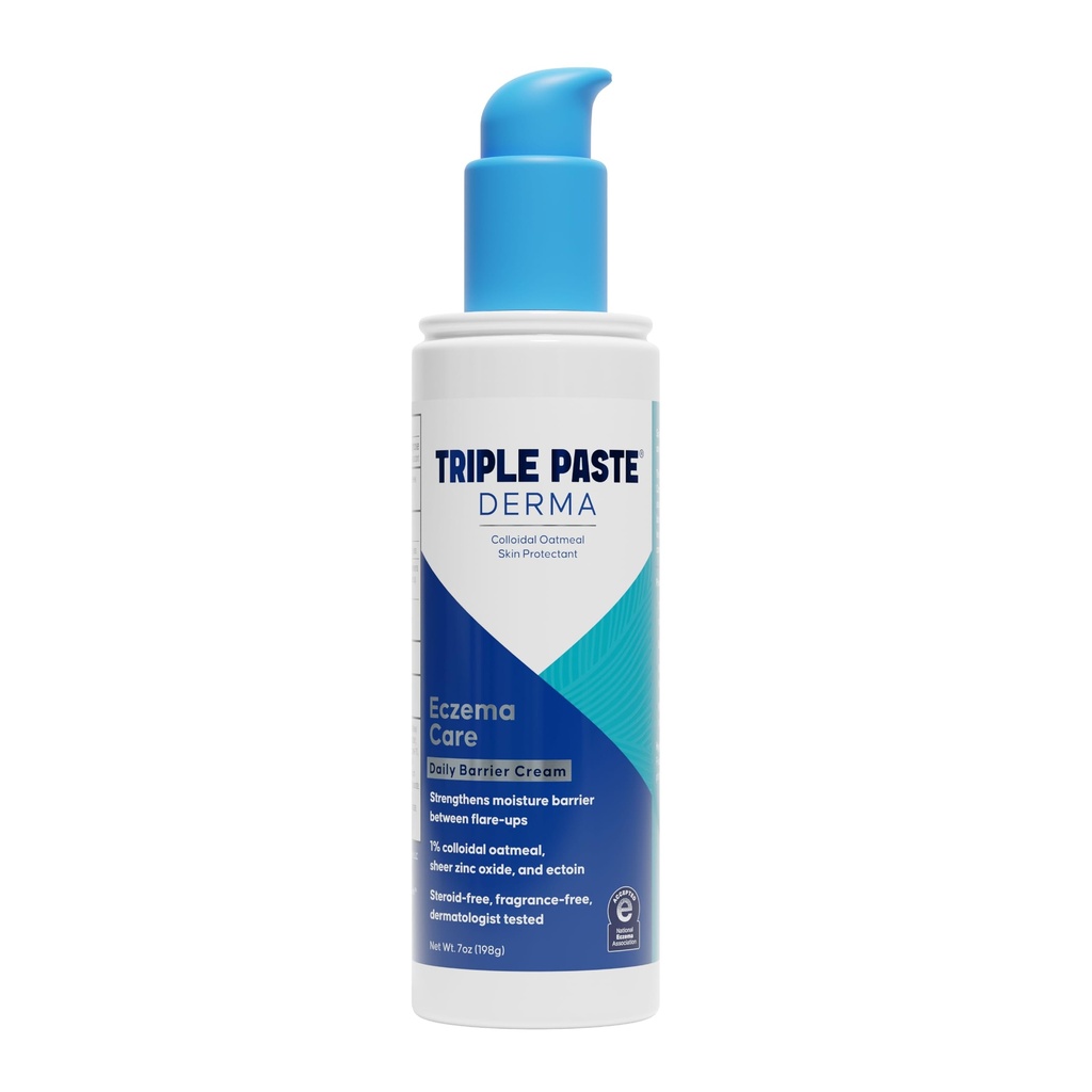 Triple Paste Derma Eczema Barrier Cream, Colloidal Oatmeal & Ectoin, 7 oz | Eczema moisturizer with 1% colloidal oatmeal + 1% ectoin hydrates and helps protect dry, itchy sensitive skin; steroid-free