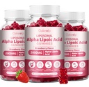 3 Pack Liposomal Alpha Lipoic Acid Gummies 2000mg Gummies,High Potency ALA Complex Biotin & Benfotiamine for Antioxidant, Brain Health and Nerve* Support,Liposomal Enhance 98% Absorption
