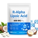 R-Alpha Lipoic Acid 600mg Softgels with Coconut Oil – High Absorption R-ALA Supplement for Cellular Energy, Metabolism & Antioxidant Support, Gluten Free, Soy Free – 120 Softgels