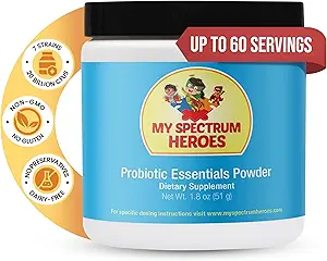 My Spectrum Heroes Probiotic for Kids - Helps Bowel Regularity, Digestion & Micronutrient Απορρόφηση, Διατήρηση Γαστρεντερικής Ισορροπίας, Παιδική Οσφυϊκή Υγεία και Πεπτικό - 1.8oz (51g Κόνις)
