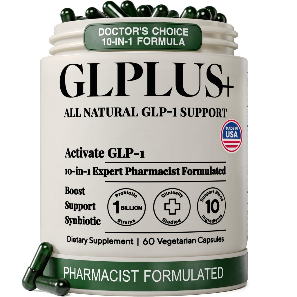 GLP-1 Supplement for Weight Management & Appetite Control, 10-in-1, 60ct | Gut Health, Craving & Healthy Metabolism Support: Berberine with Probiotic & Prebiotic