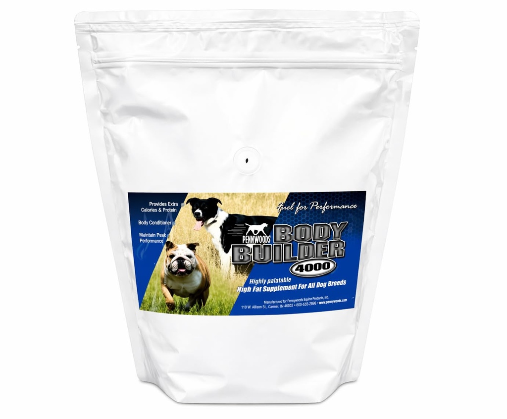 Body Builder 4000 Dog Weight Gainer Powder 40% Fat 26% Protein | High Calorie Topper, Muscle & Energy, Hard Keepers, High-Metabolism, Working & Hunting Dogs