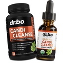Candi Cleanse Support Supplement Pills & Drops - Organic Oregano Oil Drops Liquid & Black Walnut Wormwood - Extra Strength Natural Oral Gut Cleanser Detox Health Supplements & Caprylic Acid Capsules