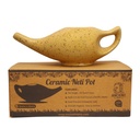 ANCIENT IMPEX Ceramic Neti Pot (Freckle Orange, 250 ml) with 5 Neti Salt Sachets – Natural Nasal Cleansing, Sinus & Congestion Relief | Ayurvedic Neti Pot