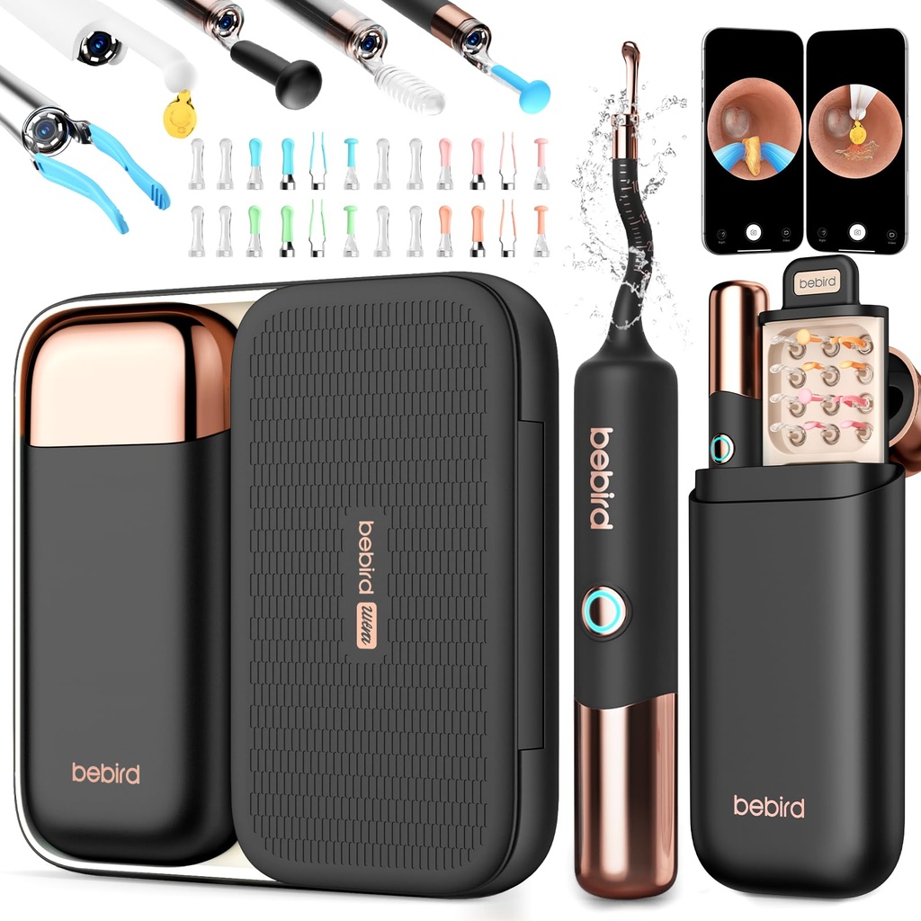Bebird Earsight Ultra 2K Ear Wax Removal Tool Camera,Pain-Free Ear Cleaner with HD Otoscope,Visual Ear Pick Tweezers, Safe Silicone Tips,Ear Cleaning Kit for Family, FSA HSA Eligible (Starlight Black)