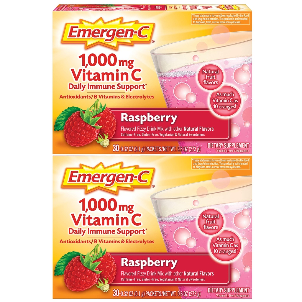 Emergen-C 1000mg Βιταμίνη C σε σκόνη, με Αντιοξειδωτικά, Β Βιταμίνες και Ηλεκτρολύτες, Βιταμίνη C Συμπληρώματα για την Ανοσολογική Υποστήριξη, Καφεΐνη Δωρεάν Μείξη Ποτού, Βατόμουρο Γεύση - 60 Count/2 Μήνας Προσφορά