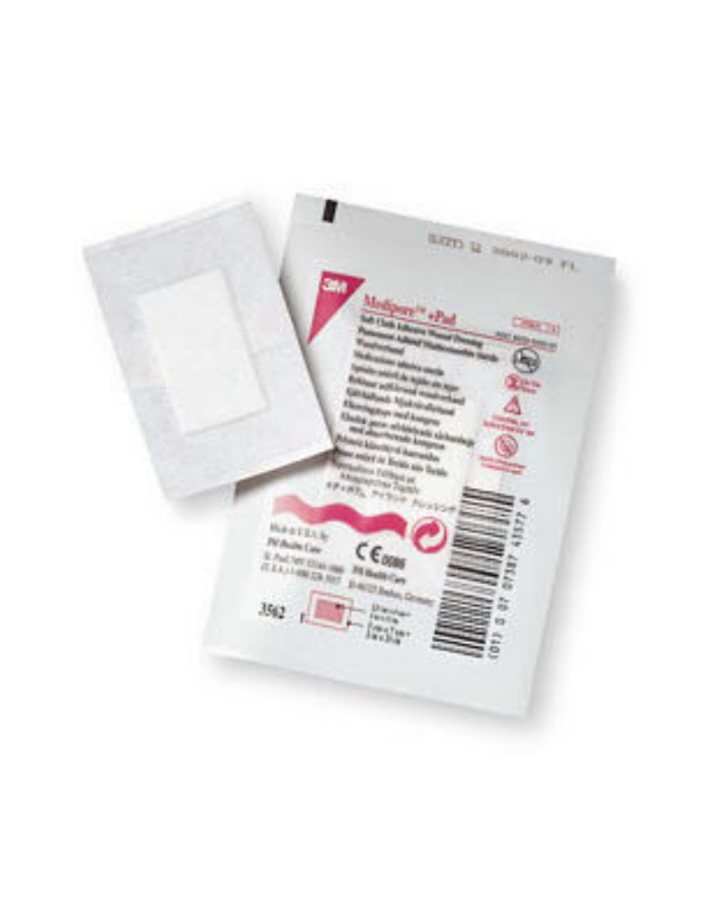 Box of 50 3M Medipore +Pad Soft Cloth Adhesive Wound Dressings 2" X 2.75" 3562