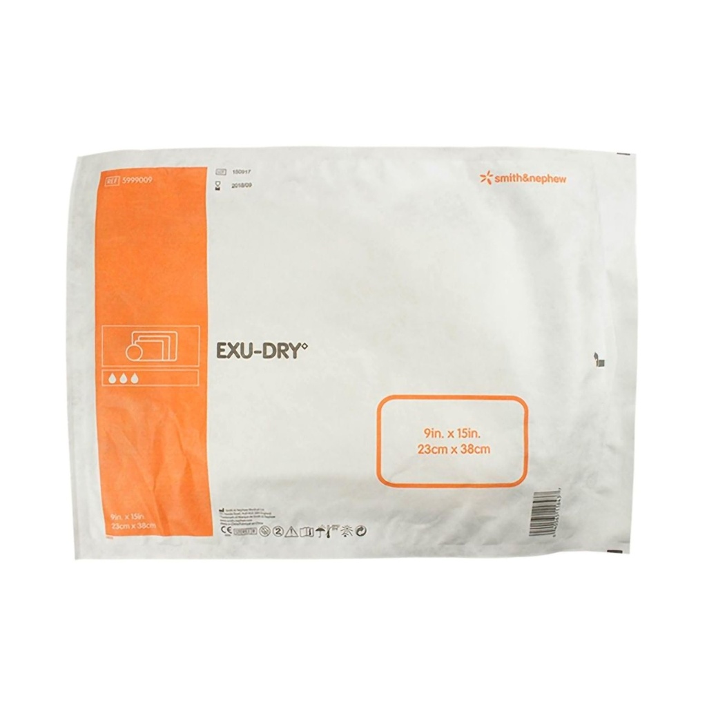 EXU-Dry Anti-Shear Sterile Super Absorbent Dressing Rectangle 9 x 15 5999009 1 EA