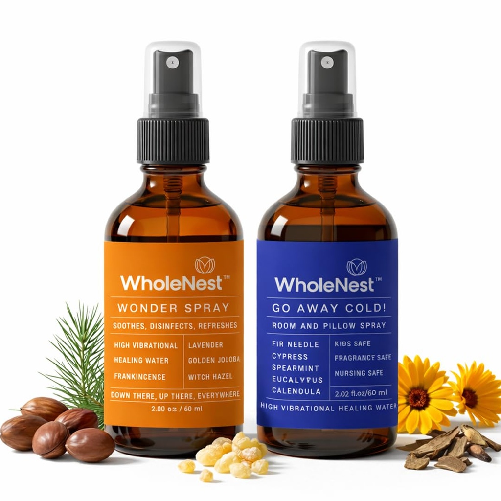 Rash & Cold Recovery Kit - Natural Relief for Skin Rashes & Cold Symptoms - Essential Oil Sprays for Soothing Recovery - Perfect for Postpartum and Everyday Care