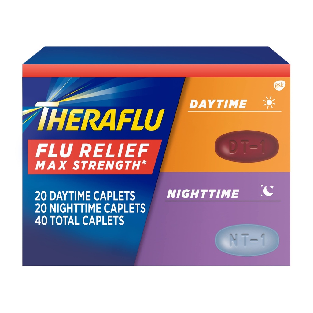 Theraflu Day and Night Pack, Severe Cold Relief, 40 Caplets