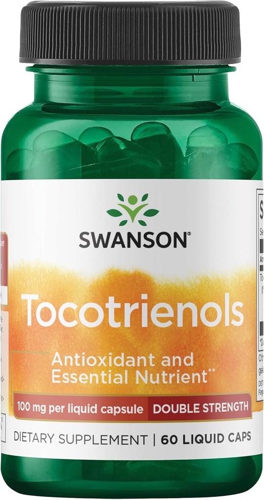 Swanson Double Strength Tocotrienols - Antioxidant - (60 Liquid Capsules, 100mg Each)