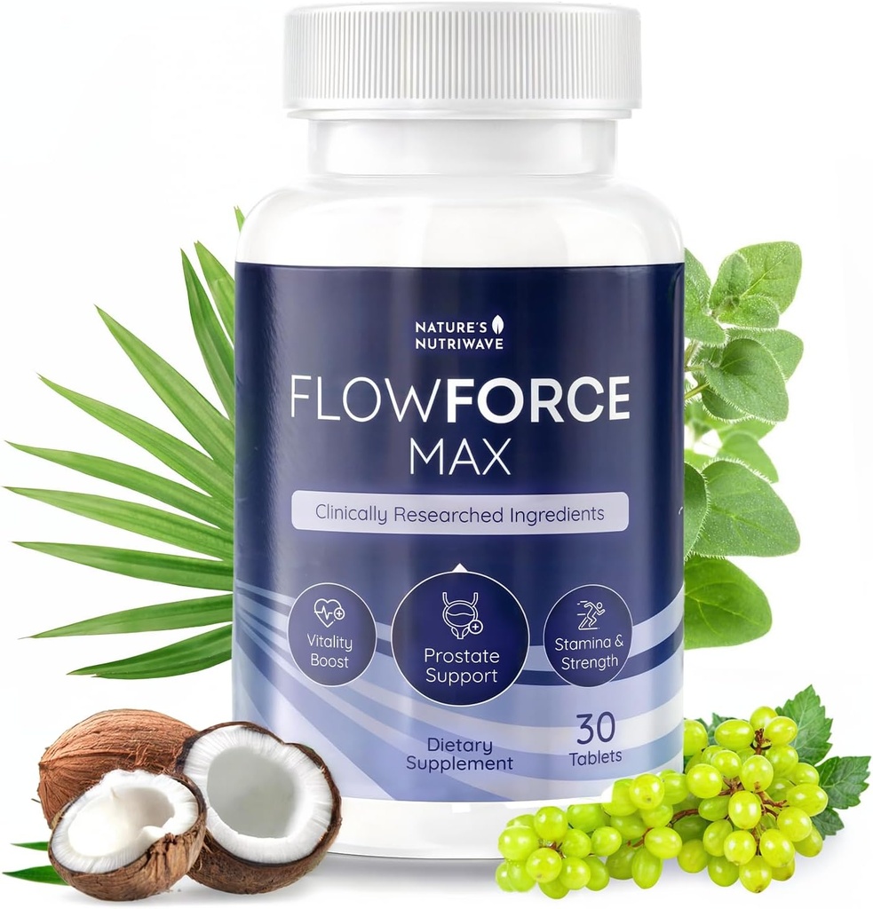 FlowForceMax βοτανικό συμπλήρωμα υποστήριξης - Φυσικό φυτό-βασισμένη Φόρμουλα με Saw Palmetto Extract 