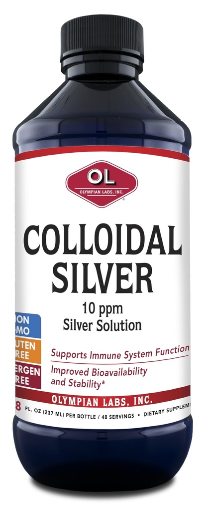 Olympian Labs Colloidal Silver 8floz 45 Σερβίρει - 10ppm Καθαρή Βιοδιαθέσιμη υποστήριξη του Ασημένιου Ανοσοποιητικού