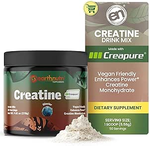 EarthNutri Creatine Monohydrate Powder - Pure Creatine Supplement for Muscle Strength, Strength & Performance - Μη ΓΤΟ, Χωρίς ζάχαρη, Πρόσθετη-Δωρεάν – για άνδρες & γυναίκες, Γεύση 250g