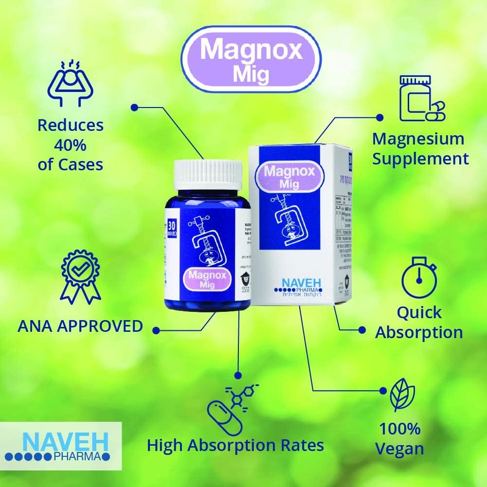 MAGNOX Mig Magnesium Supplement Tables (30) for Ημικρανία Πονοκεφάλους - Λόγω Ανεπάρκειας Μαγνησίου, από την Naveh Pharma